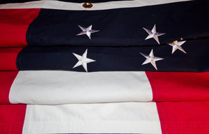 Image of Robert E Lee headquarters cotton flag sewn details