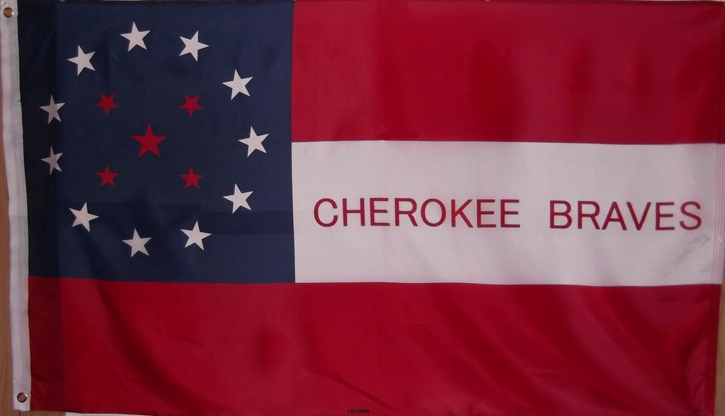 Cherokee Braves Battle Flag cotton t-shirt