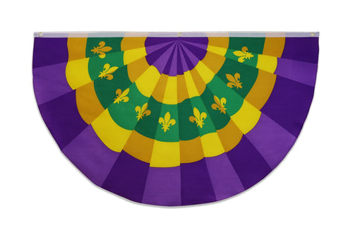 Mardi Gras Bunting Flag 5x3 Poly