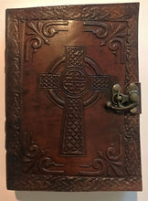 CELTIC CROSS 5x7" LEATHER JOURNAL WITH LOCK