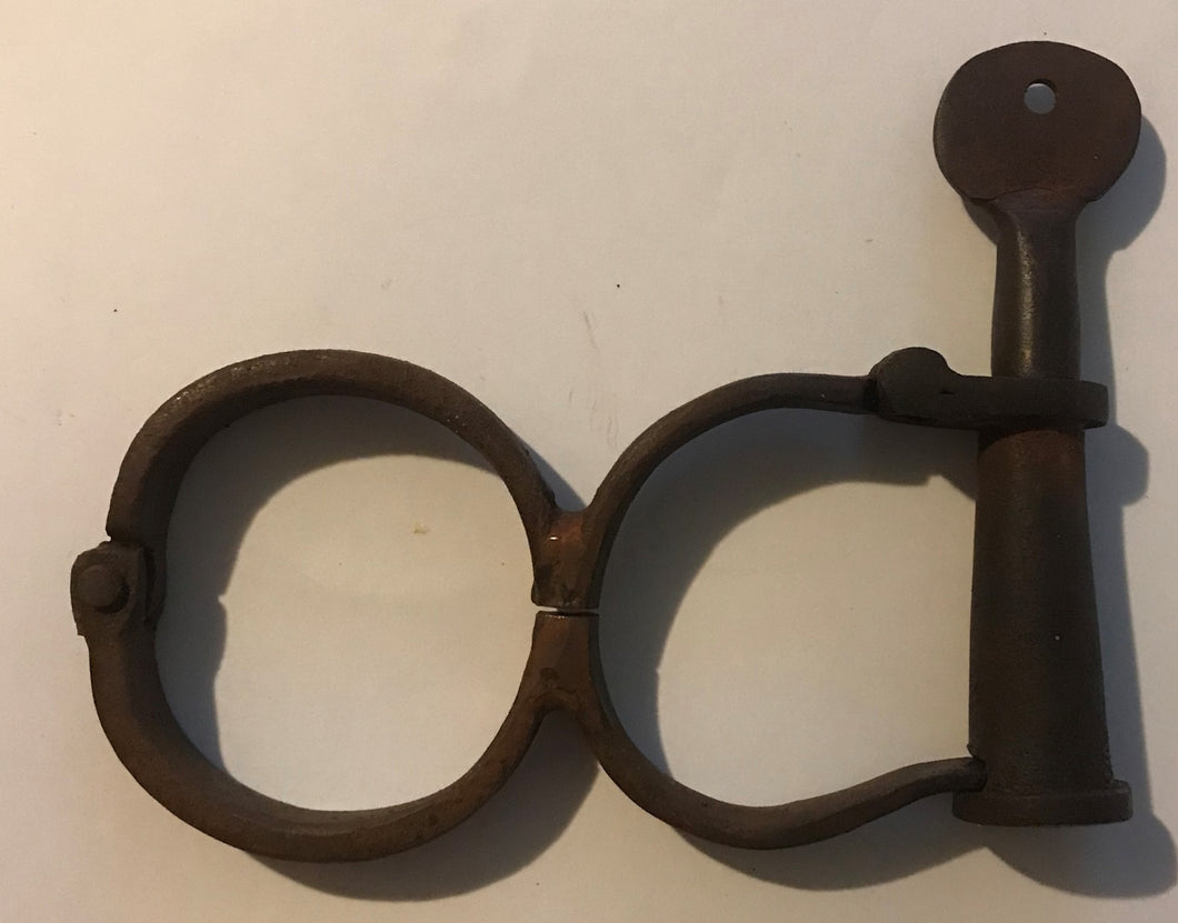Iron handcuffs with key