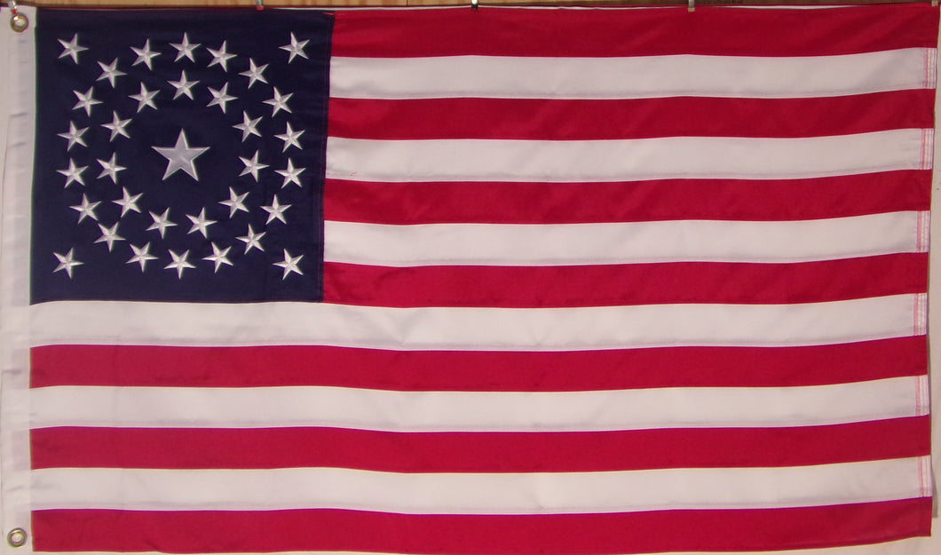 Embroidered 34 Star Outdoor Flag - American Historical Flag