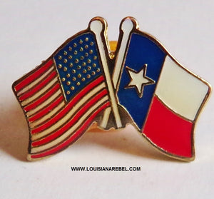 Texas flag / USA flag hatpin