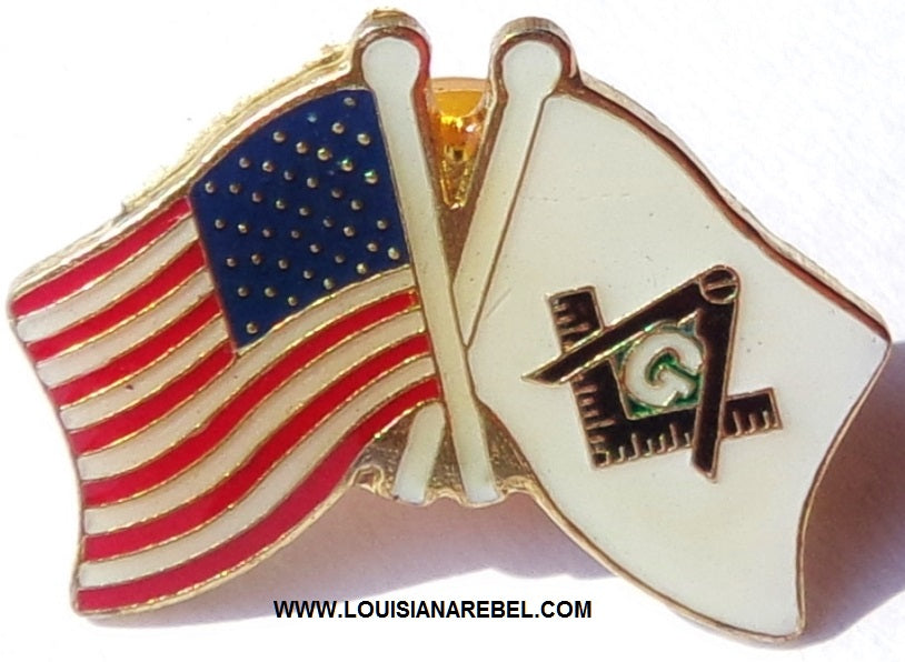 USA FLAG MASONIC FLAG HATPIN