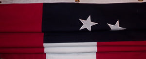 COTTON FIRST NATIONAL CONFEDERATE FLAG - 1ST STARS AND BARS - MANY SIZES