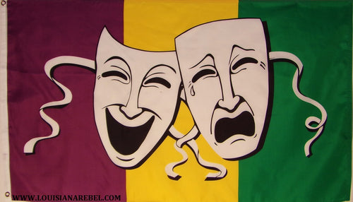 COMEDY AND TRAGEDY MARDI GRAS FLAG