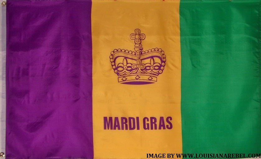 MARDI GRAS FLAG - KINGS CROWN