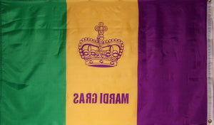 MARDI GRAS FLAG - KINGS CROWN