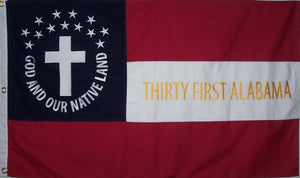 HEAVY COTTON 3 FEET X 5 FEET 31st ALABAMA CIVIL WAR FLAG - CSA