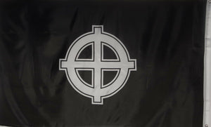CELTIC CROSS FLAG - BLACK AND WHITE