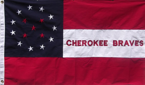 Embroidered Cotton Cherokee Braves Flag - Confederate