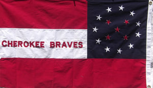 Embroidered Cotton Cherokee Braves Flag - Confederate