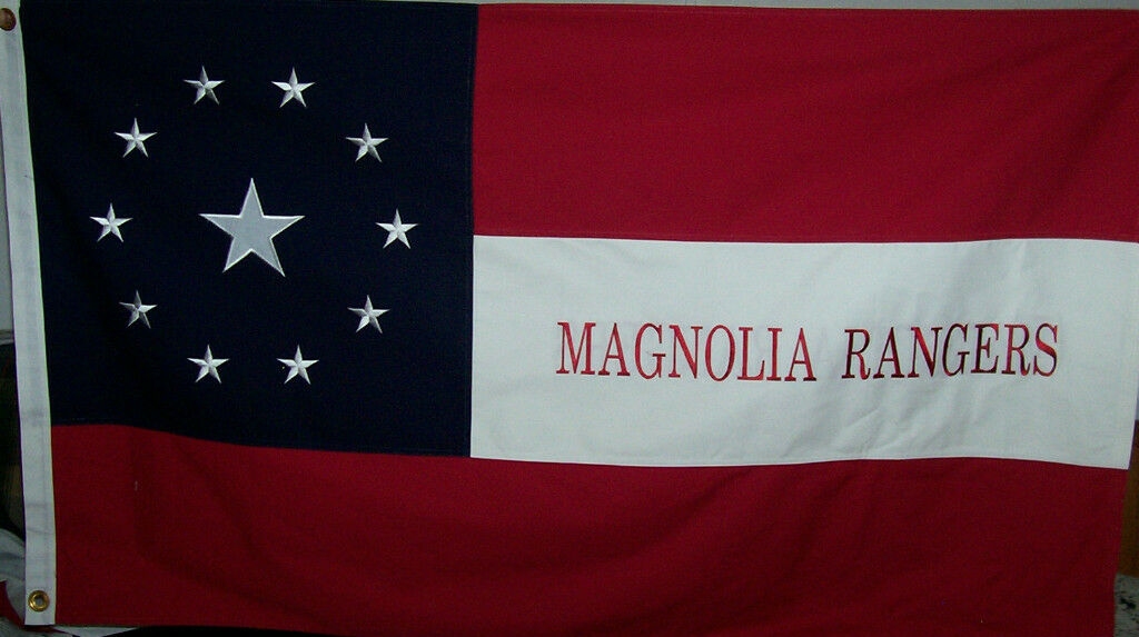HEAVY COTTON 3 X 5 TEXAS MAGNOLIA RANGERS FLAG - CSA - CIVIL WAR