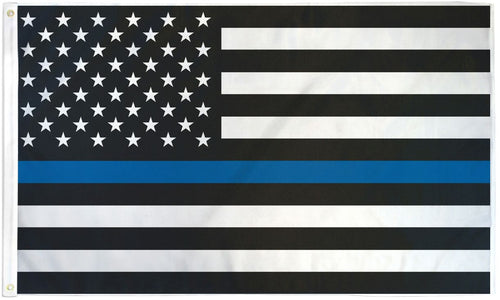 BLUE LINE USA AMERICAN FLAG - POLICE SUPPORT