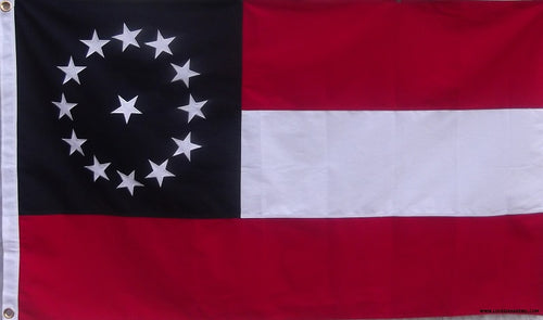 EMBROIDERED & SEWN COTTON JEFFERSON DAVIS FLAG