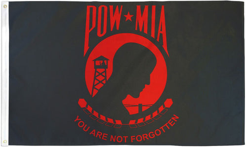 POW * MIA RED AND BLACK FLAG