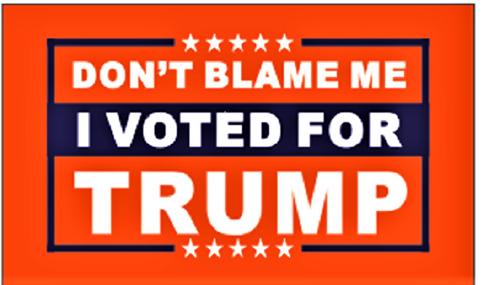 DON'T BLAME ME - I VOTED FOR TRUMP FLAG
