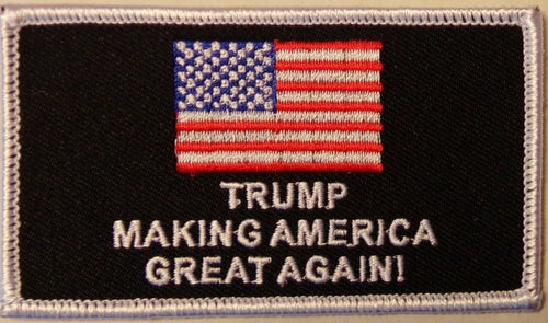 PRESIDENT TRUMP MAGA PATCH - WITH AMERICAN FLAG