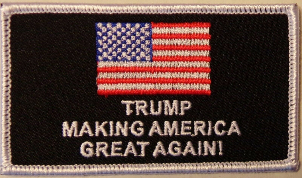PRESIDENT TRUMP MAGA PATCH - WITH AMERICAN FLAG